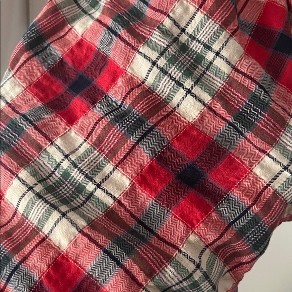 NWT Rag & Bone Red and Navy Madras Plaid Scarf; gorgeous, lightweight - Picture 3 of 3